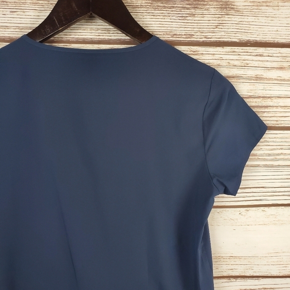 SPANX Womens Size XS Navy Blue Yes Pleats Tee Short Sleeve Top - Picture 9 of 10
